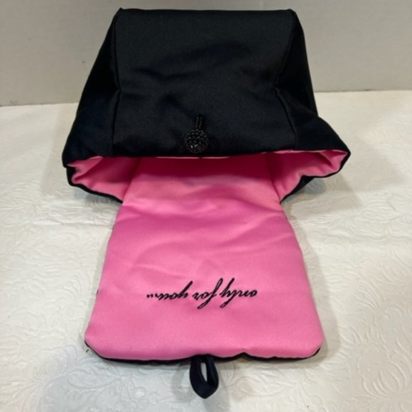 Victoria’s Secret "Only For You" Intimate Lingerie Black Pink Cube Bag 4.5" - Picture 3 of 8